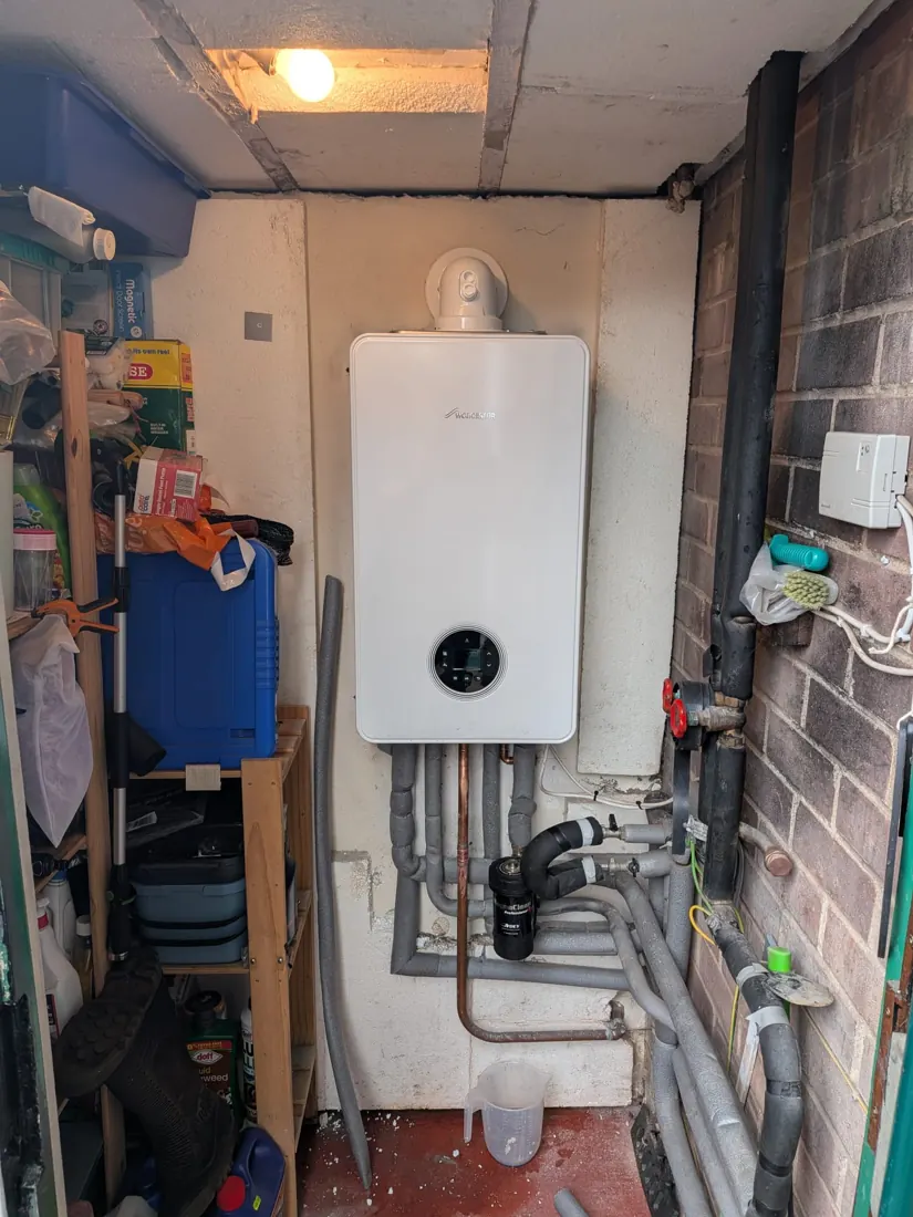 Gas combi with system filter &ndash; Worcester Bosch, by Dundonald Plumbing & Heating